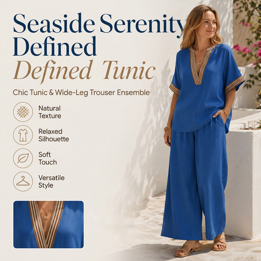 Women’s V-Neck Top and Wide Leg Pants Set