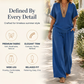 Women’s V-Neck Top and Wide Leg Pants Set