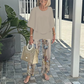 💃2025 Hot Sale 50% Off🔥Women’s Printed Pants and Crew Neck Top Set