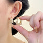 💍 LIMITED-TIME 60% OFF! ✨ Faux Pearl Basket Hoop Earrings – Gold Tone, Unique Weave, Classic Elegance 🪀