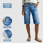 ⏳Time-Limited Special⏰Women's Casual Distressed Denim Bermuda Shorts – 4-Way Stretch, Raw Hem, Vintage Vibes 🌿