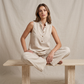 🎉 LIMITED TIME 50% OFF! 💕Women's Minimalist Sleeveless Top & Wide-Leg Pants Set