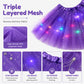 LED Light Up Sequin Tutu Skirt Star Mesh Princess Skirt for Girls and Adults