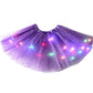 LED Light Up Sequin Tutu Skirt Star Mesh Princess Skirt for Girls and Adults