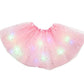 LED Light Up Sequin Tutu Skirt Star Mesh Princess Skirt for Girls and Adults