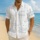 🎉 2026 Sale — Over 21,000 Sold! 💞 Men's Geometric Print Relaxed-Fit Button-Down Shirt