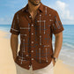 🎉 2026 Sale — Over 21,000 Sold! 💞 Men's Geometric Print Relaxed-Fit Button-Down Shirt